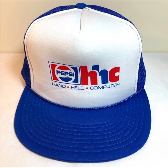 PEPSI HHC HAND HELD COMPUTER CAP - Blue - VTG Vintage Trucker Hat - Picture 9 of 14